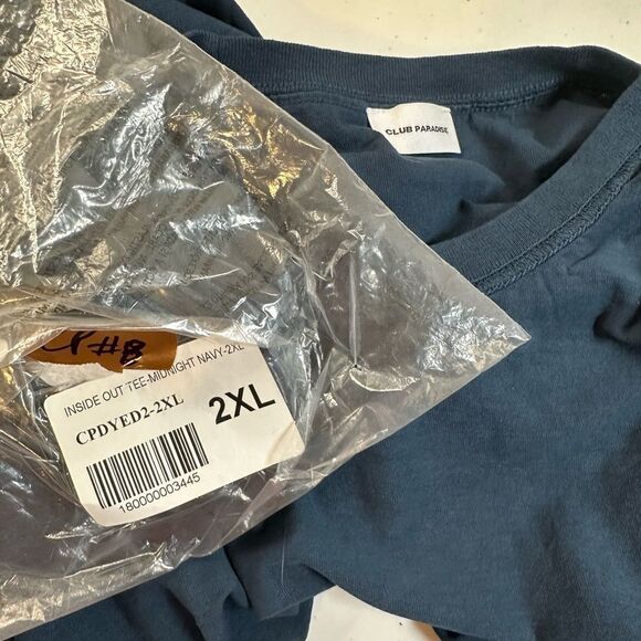 NWT Club Paradise Unisex Blue Resort Tee Raw Hems Classic Graphic Tee Shirt- XXL - Picture 5 of 13